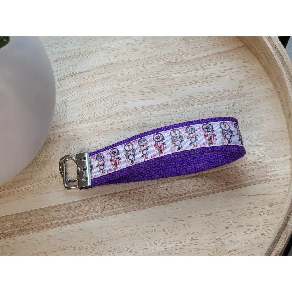 Dream Catcher Keychain Wristlet Handmade Feather Fabric FOB Gift Present‎ Boho